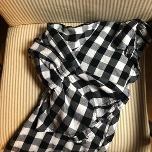 Bell Sleeved Plaid Button Up